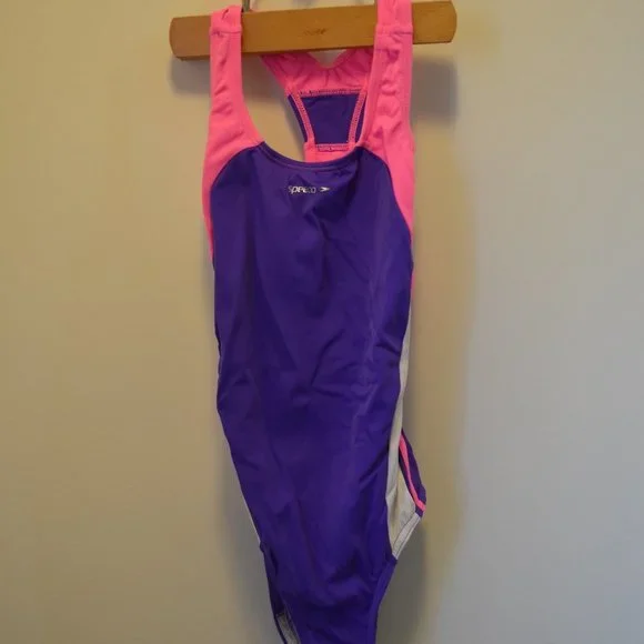 Speedo Girls Size 12 One Piece Bathing Swim Suit - Picture 1 of 9